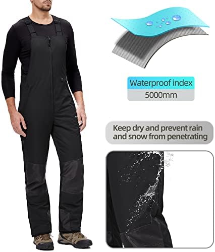 BenBoy Mens Snow Bibs Ski Pants Softshell Waterproof