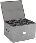 Stemware Storage Cases, Wine Glass Storage Box Containers with Dividers