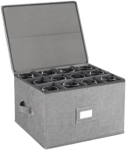 Stemware Storage Cases, Wine Glass Storage Box Containers with Dividers