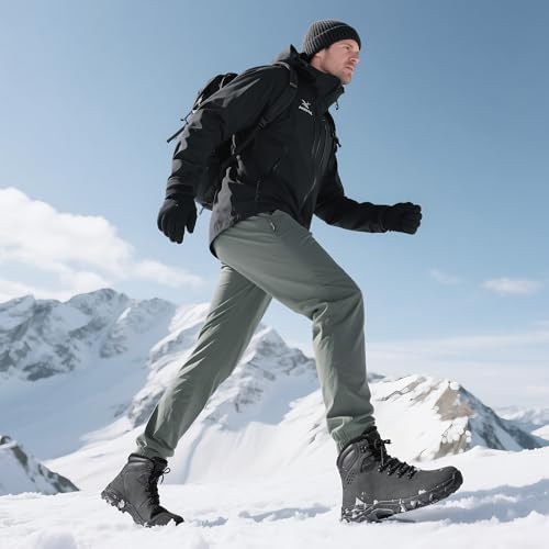 NORTIV 8 Men's Hiking Winter Insulated Snow Boots