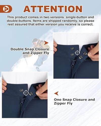 Outdoor Ventures Men's Fleece Lined Ski Snow Pants Waterproof Insulated