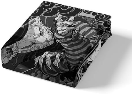 Cat Illustration Sheet Set,Kids Cartoon Cat Bed Sheets Set,Horror Style Bedding Set for Boys Teens Sheets Soft Room Decor Twin Size(1 Flat Sheet+1 Fitted Sheet+1 Pillowcase)