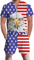 RAISEVERN Mens Romper Male Zipper Shorts Sleeve One Piece Bro Outfits