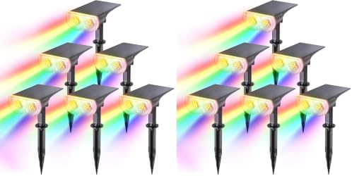 Linkind Halloween Solar Lights Outdoor Spotlight Waterproof RGB 12 Pack
