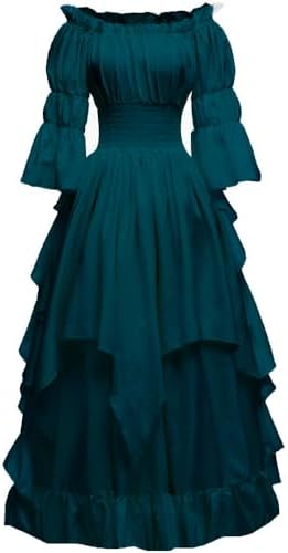 Women's Gothic Witch Dress Medieval Renaissance Costume Victorian Dress