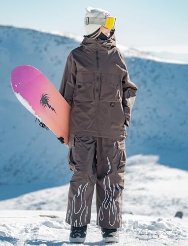 GSOU SNOW Mens Womens Baggy Snow Pants Snowboard Ski Pants Waterproof