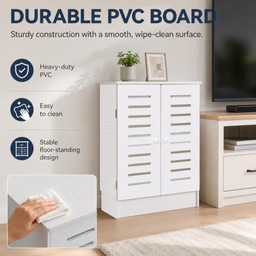 Large WiFi Router Storage Cabinet, Stable Floor Standing Hider
