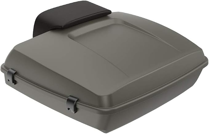 Advanblack Road Glide Tour Trunk Pack Industrial Gray Denim Razor Tour Trunk Pack Backrest Pad for '97-'25 Harley Touring Road King Street Glide Electra Glide CVO Models