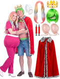 7 Pcs Halloween King and Queen Costume for Couples Cosplay