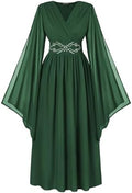 Scarlet Darkness Women's Renaissance Costume V Neck Medieval Fairy Dresses