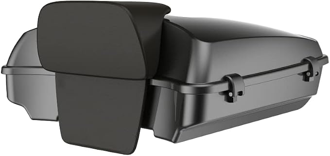 Advanblack Road Glide Tour Trunk Pack Gray Haze Razor Tour Trunk Pack Backrest Pad for '97-'25 Harley Touring Road King Street Glide Electra Glide CVO models
