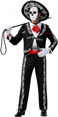 Spooktacular Creations Halloween Mens Day of The Dead Costume, Mariachis Skeleton Costume