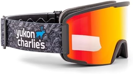 Yukon Charlie’s Adult Snow Goggles - Cylindrical Lens Ski Goggles - Boosted Contrast, Reduced Glare, Anti-Fog