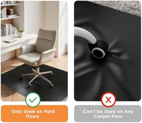 Kuyal Chair mat for Hardwood Floor, 46 x 53 inches Rectangle Floor Mats