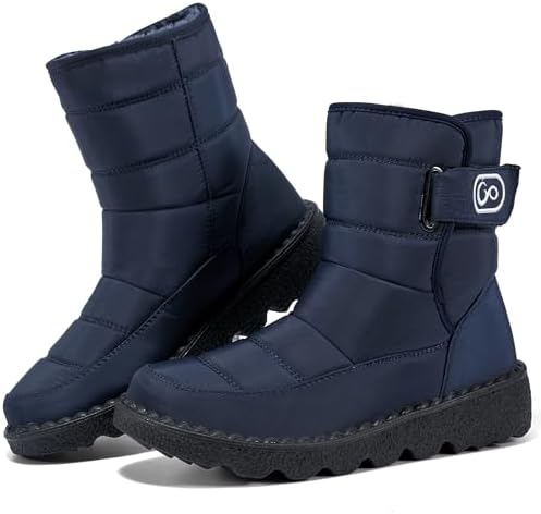 Ablanczoom Womens Winter Snow Boots with Warm Fur Lining Comfortable Booties Non Slip Waterproof Outdoor Shoes