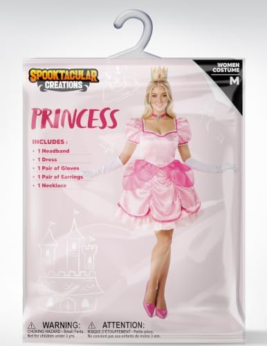 Spooktacular Creations Adult Halloween Fairy Princess Pink Dress Short Gown with accessories for Theme Parties