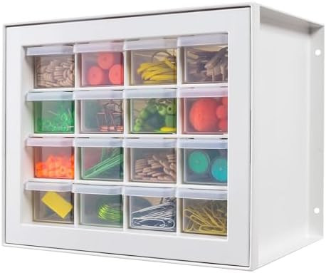 IRIS USA 16-Drawer Small Drawer Organizer, Craft Desk Storage, White