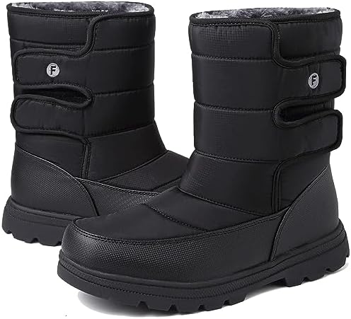 Mens Snow Boots Womens Winter Boots Waterproof Fur Lined Warm Lightweight Ankle Boots High Top Slip On Anti-Slip Casual Outdoor Shoes Booties