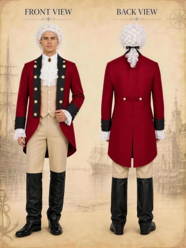 Founding Fathers Costume Set for Men - 7PC Colonial Costume Men