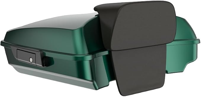 Advanblack Road Glide Tour Trunk Pack Alpine Green Razor Tour Trunk Pack Backrest Pad for '97-'25 Harley Touring Road King Street Glide Electra Glide CVO models