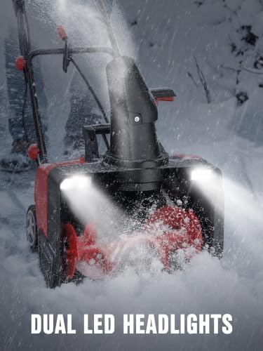 EWORK 20" Corded Snow Blower, 15 Amp Electric Snow Blower w/Dual LED Lights