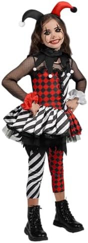 Spooktacular Creations Girls Clown Costume, Halloween Evil Clown Costume, Jester Dress for Girls Halloween