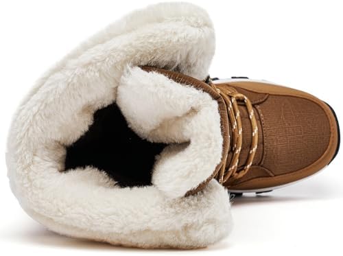 HOBIBEAR Women's Waterproof Winter Snow Boots Lightweight Warm Faux Fur Lined Mid-Calf Booties