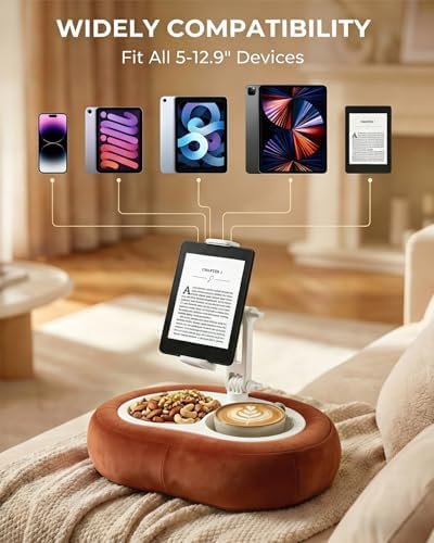 Miledi Tablet Pillow Stand for Bed with 360° Rotating Holder, Terracotta