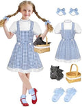 Angelaicos Girls Blue Plaid Costume Accessories for Halloween Role Play Outfits