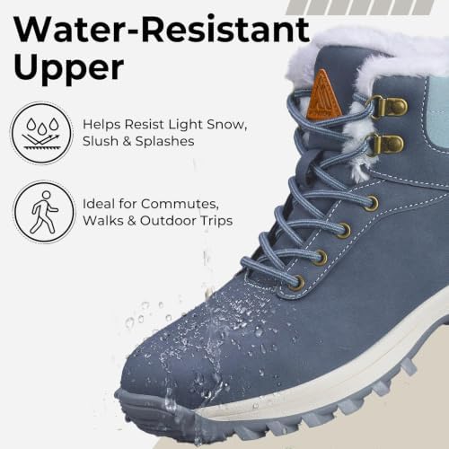Mishansha Men's Waterproof Snow Boots, Insulated Winter Hiking Boots