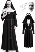 Men Halloween Costume Women Scary Nun Costume Couple Unisex Costume