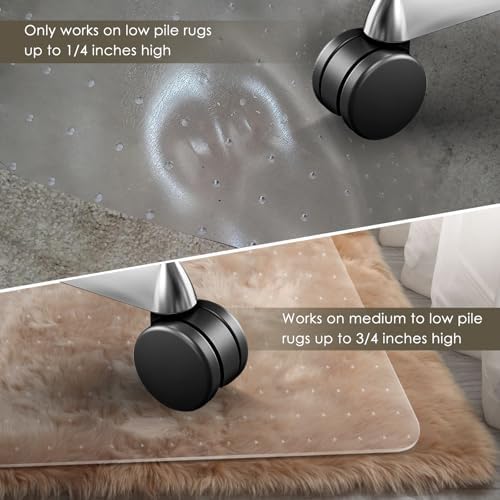 Azadx Heavy Duty Office Chair Mat for Carpet 45" x 53" Hard Material Large