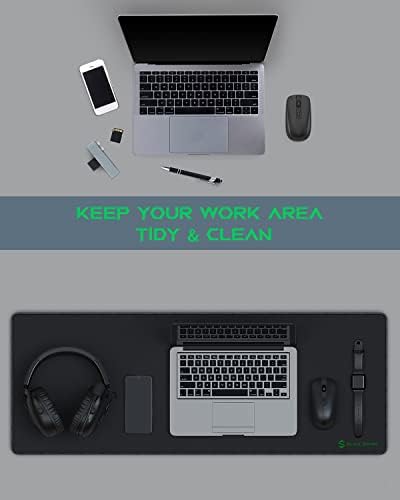 Black Shark Gaming Mouse Pad Desk Mat (31.5” x 11.8” x 0.15”) Mousepad with Superfine Fiber Surface Smooth, Non-Slip Rubber Base, Office Decor for Gamers, Office, Desk Pad Manta P2