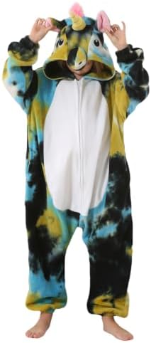 Animal Onesie Pajamas for Kids, Soft Flannel Halloween Cosplay Costume for Boys Girls