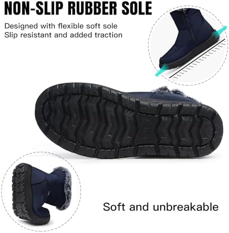 SHIBEVER Women's Winter Snow Boots: Waterproof Fur-Lined Ankle Booties