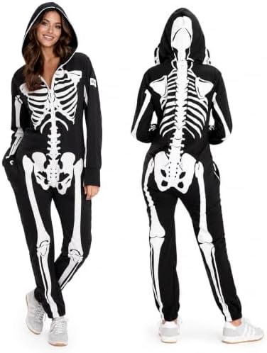 Tipsy Elves Skeleton Halloween Jumpsuit Costume for Women