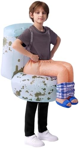 Spooktacular Creations Kids Halloween Inflatable Costumes, Sitting on a Toilet Inflatable Suit, Funny Toilet Blow Up costume