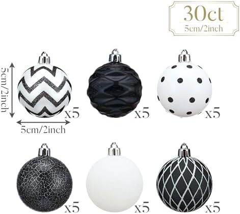 Valery Madelyn 30ct Christmas Ball Ornaments Tree Decorations Set 2 Inch