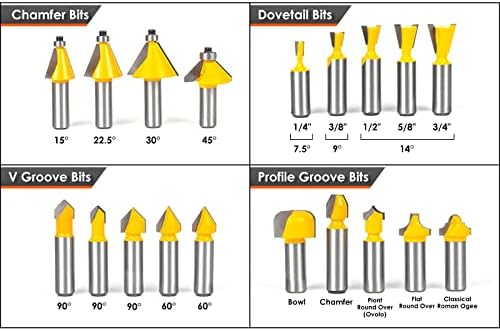 Router Bits Set 1/2 Inch Shank - BAIDETS 70 Pcs Router Bit Professional Carbide 1/2 Inch Shank Kit for Carpenter Woodworking