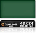 Gamer Boss - Gaming Mouse Pad - 48 x 24 Inches - 4mm Thick with Stitched Edges, Non-Slip Rubber Base, Premium Cloth Mousepad, Desk Mat for Laptop, Keyboard, Computer & PC (Mega, Dark Green)