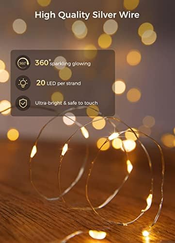 Brightown 12 Pack Battery Operated LED Fairy Lights for Xmas Decor