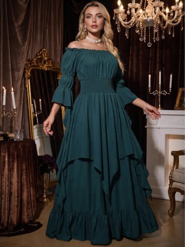 Women's Gothic Witch Dress Medieval Renaissance Costume Victorian Dress