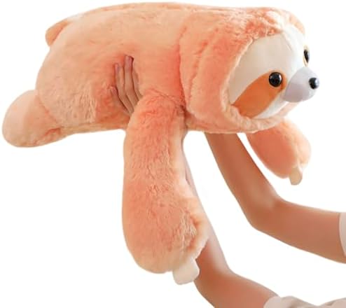 ELAINREN Big Pink Sloth Plush Huggable Pillow Three Toed Sloth Stuff/19''