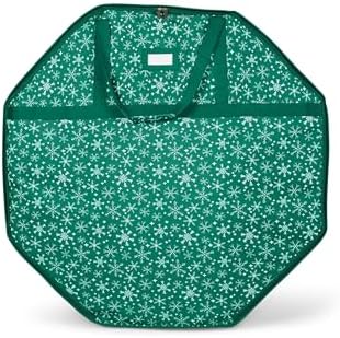 Covermates Deluxe Structured Wreath Storage Bag, 36" Diameter, Green Snow