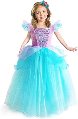 Girls Cinderella Costumes Halloween Princess Dress Up Fancy Birthday Party Ball Gown