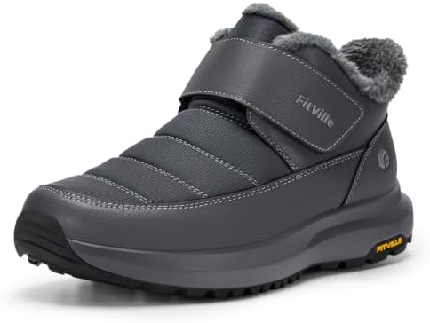 FitVille Snow Boots for men Winter Shoes Fur Lining Waterproof Extra Wide Boots for Men Heat Lock Technology for Outdoor
