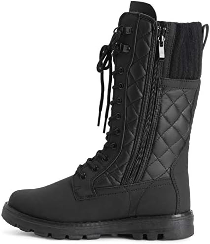 POLAR Womens Faux Fur Warm Thermal Waterproof Outdoor Walking Snow Winter Rubber Sole Calf Boots