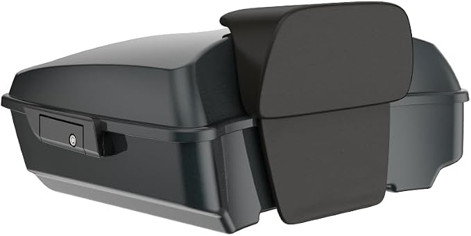 Advanblack 2025 RG Tour Trunk Pack Iron Horse Metallic Chopped Tour Trunk Pack Backrest Pad for '97-'25 Harley Touring Road King Street Glide Electra Glide CVO models