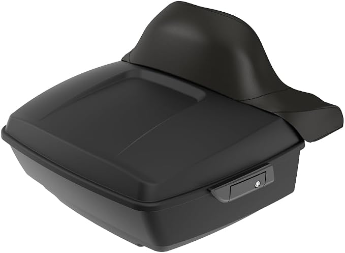 Advanblack Harley Road Glide Tour Trunk Pack Denim Black King Tour Trunk Pack Luggage +Wrap-Around Backrest Pad for '97-'25 Harley Touring Road King Street Glide Electra Glide CVO models