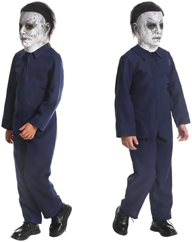 Michael Costume for Kids with Mask and Toy Knife, Halloween Killer outfit